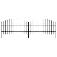 Vidaxl Záhradný plot s hrotmi, oceľ (0,75-1)x3,4 m, čierny