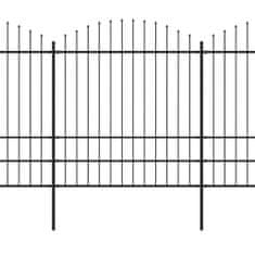 Vidaxl Záhradný plot s hrotmi, oceľ (1,75-2)x13,6 m, čierny