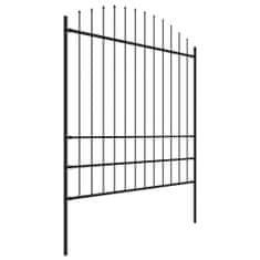 Vidaxl Plotové panely s hrotmi, oceľové, (1,75-2) x 17 m, čierne