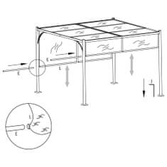 Petromila vidaXL Záhradná pergola so zaťahovacou strechou 3x3m sivohnedá 180g/m²