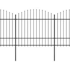 Vidaxl Záhradný plot s hrotmi, oceľ (1,5-1,75)x11,9 m, čierny
