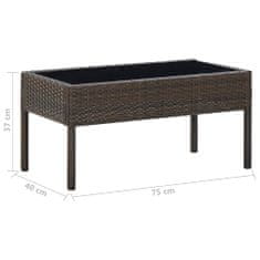 Petromila vidaXL Záhradný stôl hnedý 75x40x37 cm polyratanový