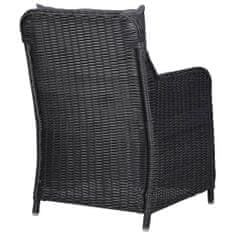 Petromila vidaXL Záhradné stoličky 2 ks s podložkami polyratan čierne