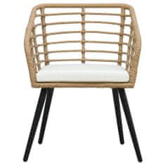 Petromila vidaXL Záhradné stoličky s podložkami 2 ks, polyratan, dubová farba