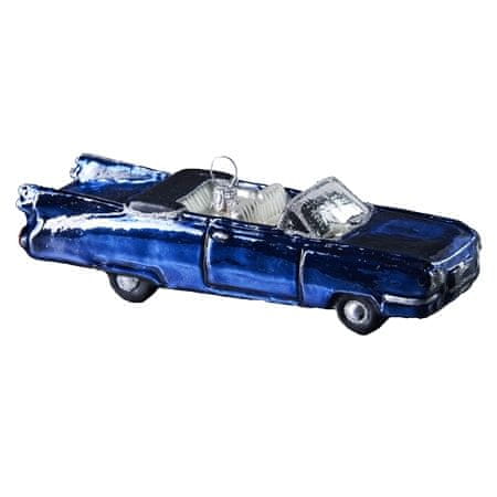 Decor By Glassor Vianočná ozdoba autíčko cabrio modré