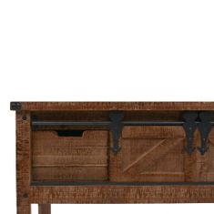 Petromila vidaXL Konzolový stolík z jedľového dreva 131x35,5x75 cm hnedý 