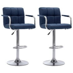 Vidaxl Barové stoličky 2 ks modré látkové