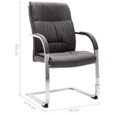 Vidaxl Kancelárska stolička s perovou kostrou sivá látková