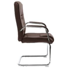 Vidaxl Kancelárska stolička, perová kostra, hnedá, umelá koža