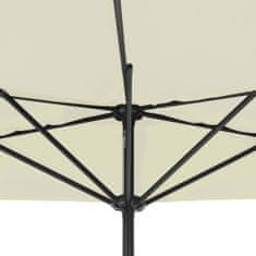 Vidaxl Balkónový slnečník, hliníková tyč, pieskový 300x150 cm, polkruh