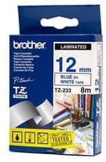 BROTHER TZE-233 (TZE233), biela/modrá, 12mm