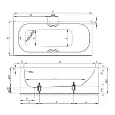 Bette Bette BetteForm NEW - Vaňa 1600x700 mm, biela 2942-000