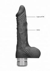 Shots Toys RealRock Realistic Vibrating Dildo with Balls 17cm Black vibrátor