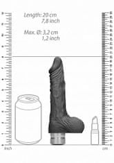 Shots Toys RealRock Realistic Vibrating Dildo with Balls 17cm Black vibrátor