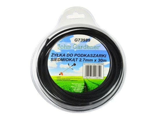 GEKO Struna do kosačky čierna, 2,7mm, 30m, sedmihran, nylon, GEKO