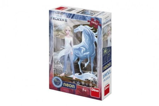 DINO Puzzle XL Ľadové kráľovstvo II / Frozen II svietiace v tme 33x47cm 100 dielikov v krabici 20x29,5x6cm Cena za 1ks