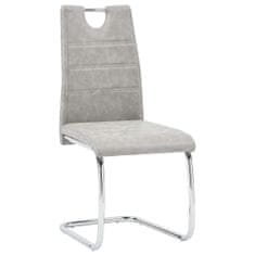 Vidaxl Jedálenské stoličky 4 ks, svetlosivé, umelá koža
