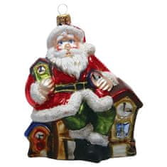 Decor By Glassor Vianočná figúrka Santa s hodinami
