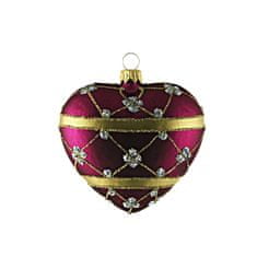 Decor By Glassor Vianočné srdce fialové, dekor
