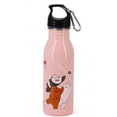 KARACTERMANIA ALU fľaša s karabínou WE BARE BEARS, 500ml, 32696