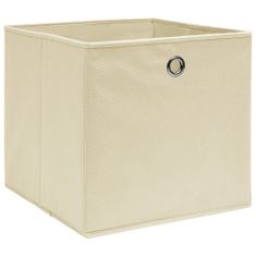 Greatstore Úložné boxy 4 ks krémové 32x32x32 cm látkové