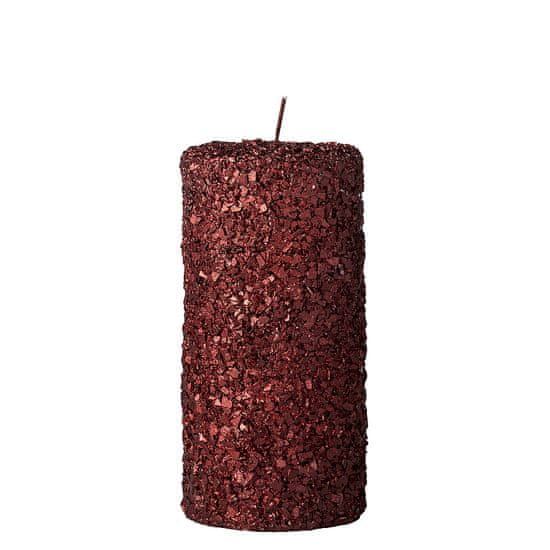 Lene Bjerre Dekoratívne sviečka GLITERIA tmavo červená 15 cm