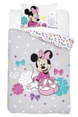 Detexpol Posteľná Bielizeň Do Postieľky Minnie Bodky Sivá Bavlna, 100/135, 40/60 Cm