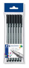 Staedtler Liner "Triplus 334", sada - 6ks, čierna, 0,3 mm 334-9 PB6