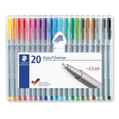 Staedtler Liner "Triplus 334 Box" sada, 20 farieb, 0,3 mm 334 SB20