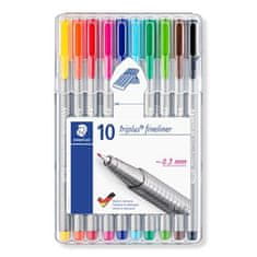 Staedtler Liner "Triplus 334 Box" sada, 10 farieb, 0,3 mm 334 SB10