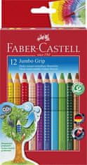 Faber-Castell Farebné pastelky "Jumbo Grip", 12 farieb, trojhranné