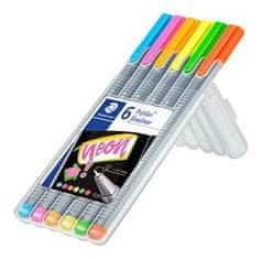 Staedtler Linery "Triplus 334 Neon", sada 6 farieb, 0,3 mm 334 SB6CS3