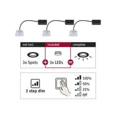 Paulmann Paulmann LED Modul vstavané svietidlo 3-krokové-stmievateľné Choose Coin 3ks sada kruhové 50mm Coin 3x6W 3x470lm 230V 2700K satén 92473