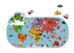 Janod Hračka do vody puzzle Mapa sveta 28 ks