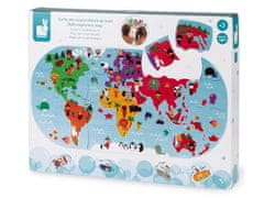 Janod Hračka do vody puzzle Mapa sveta 28 ks