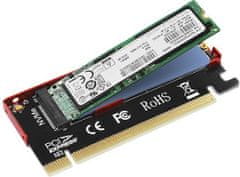 AXAGON PCEM2-S radič, PCIe x16 - M.2 NVMe M-key slot adaptér, pasívny chladič