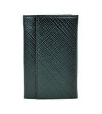 VegaLM Kožená peňaženka s mriežkovaným dekorom v čiernej farbe