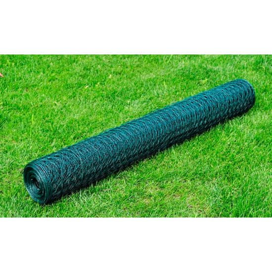 Vidaxl Drôtené pletivo, pozinkované a potiahnuté PVC 25x0,75 m, zelené