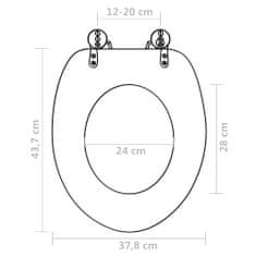 Vidaxl WC sedadlo, poklop z MDF, kamene