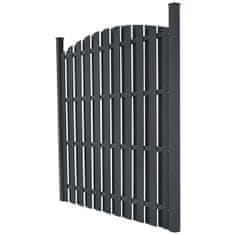 Vidaxl Plotový panel s 2 stĺpikmi, WPC 180x(165-180)cm, sivý