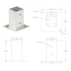 Vidaxl Kotvy na stĺpiky 4 ks 71 mm galvanizovaný kov