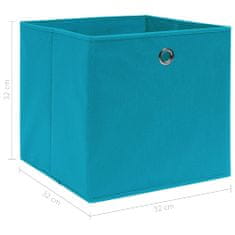 Greatstore Úložné boxy 4 ks bledomodré 32x32x32 cm látkové