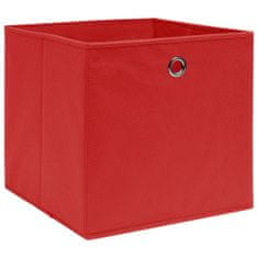 Greatstore Úložné boxy 4 ks červené 32x32x32 cm látkové