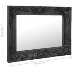 Vidaxl Nástenné zrkadlo v barokovom štýle 50x40 cm čierne