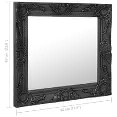 Vidaxl Nástenné zrkadlo v barokovom štýle 60x60 cm čierne