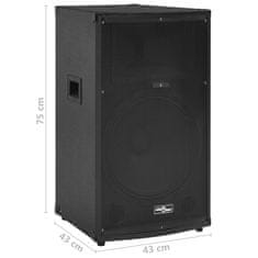 Vidaxl Profesionálny pasívny hifi reproduktor 1200 W čierny 43x43x75 cm