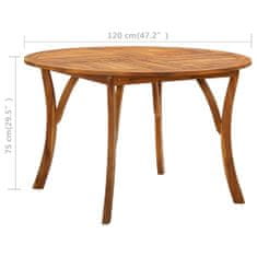 Vidaxl Záhradný stôl Ø120 cm akáciový masív