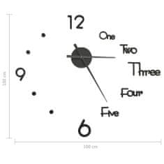 Vidaxl 3D nástenné hodiny s moderným dizajnom čierne 100 cm XXL