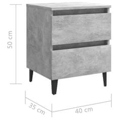 Petromila vidaXL Nočné stolíky 2 ks, betónovo sivé 40x35x50 cm, kompozitné drevo