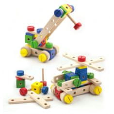 Viga Toys drevená stavebnica 53 dielikov v Montessori krabici